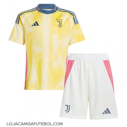 Camisa de Futebol Juventus Equipamento Secundário Infantil 2024-25 Manga Curta (+ Calças curtas)